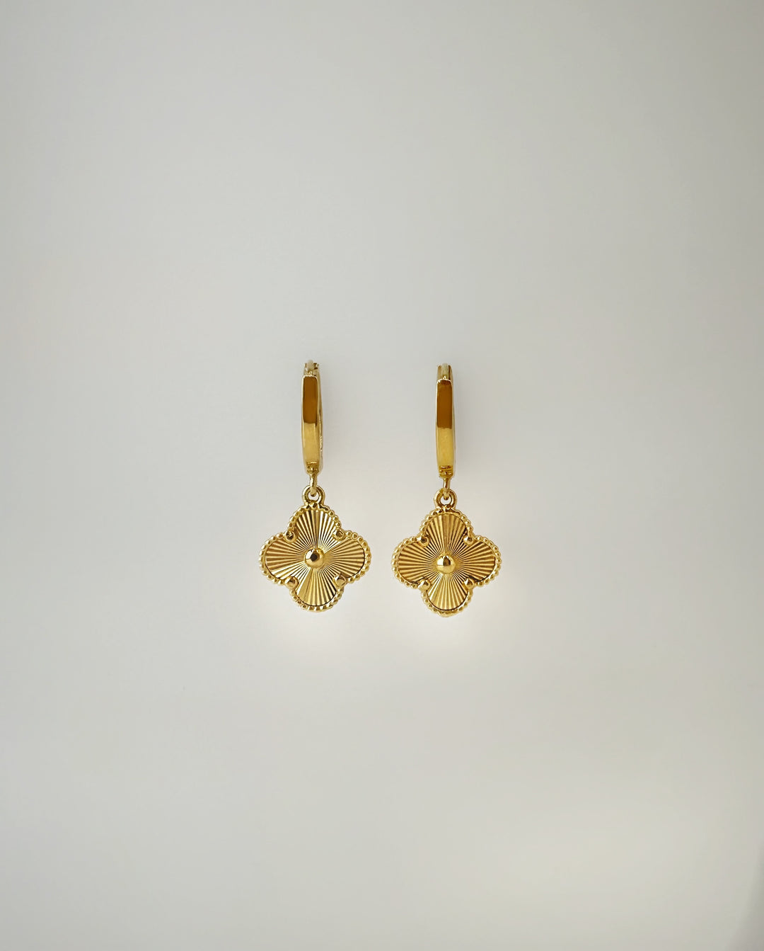 The Gold Floral Dangle Drop Earrings