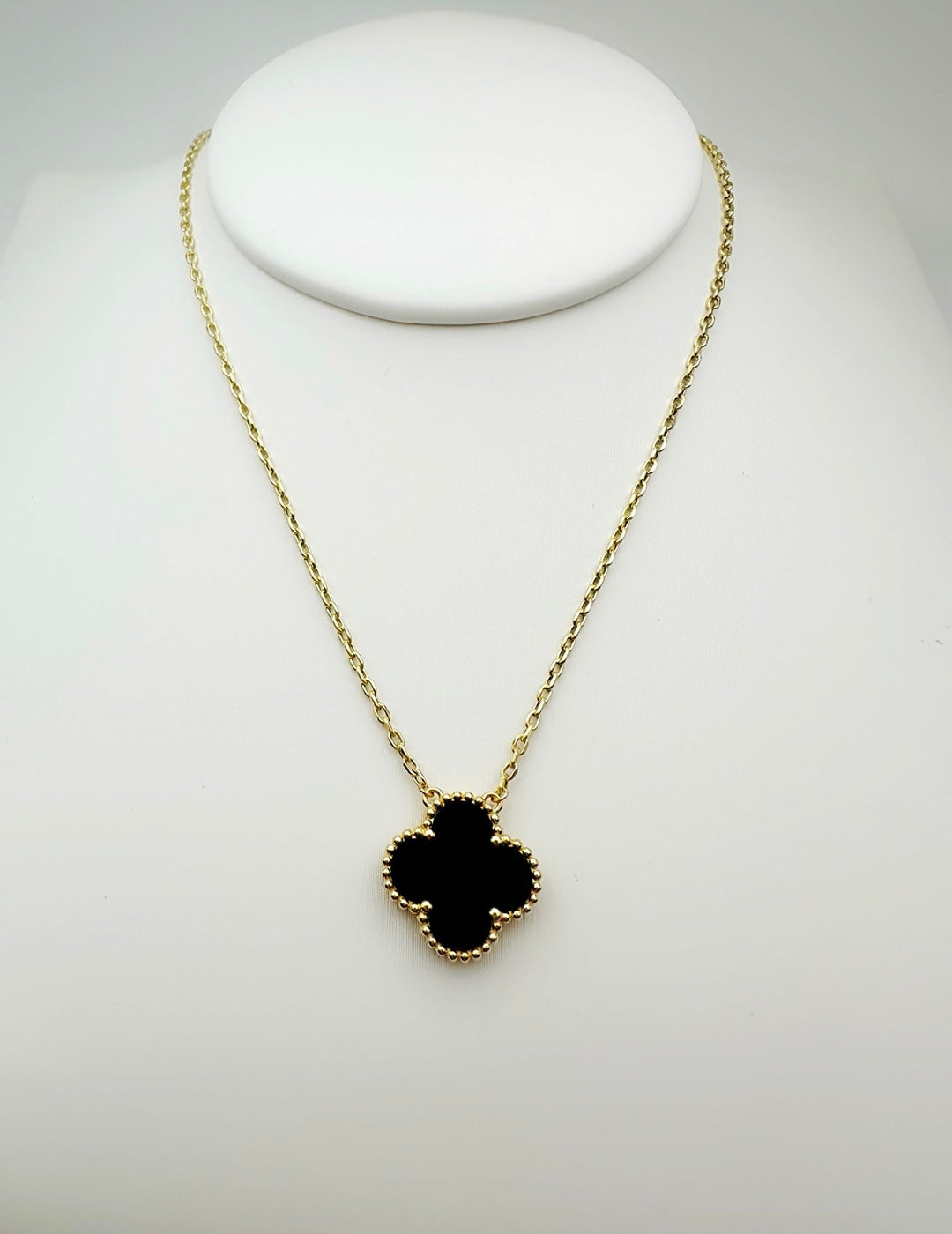 The Black Onyx 15mm Floral Necklace