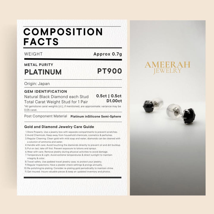 The Black Diamond Studs 1CT TW