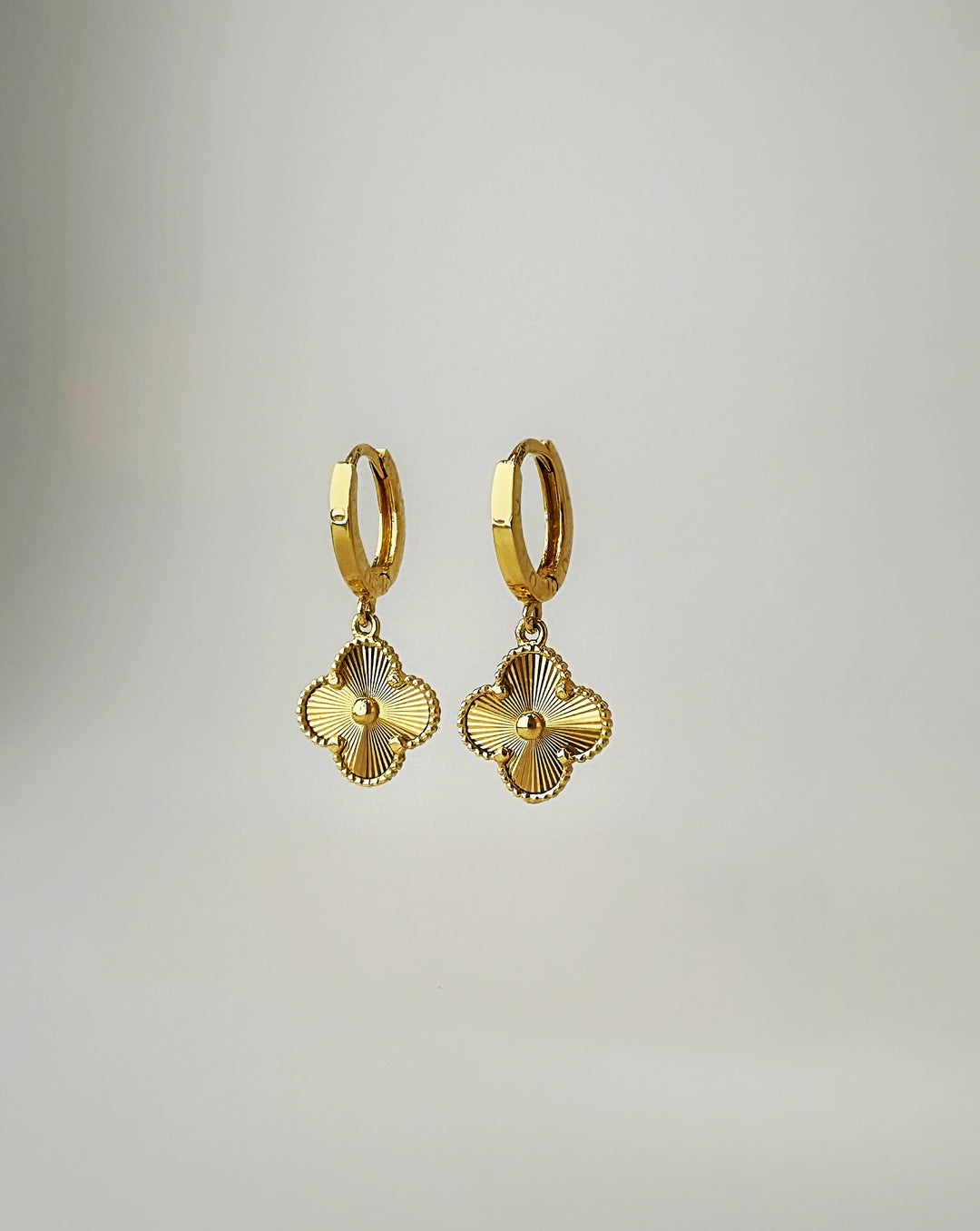 The Gold Floral Dangle Drop Earrings