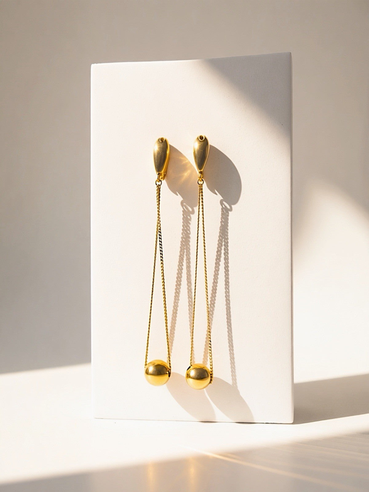 18K Real Gold Drop Earrings Teardrop Dangle 2.75 Real Gold Minimalist0