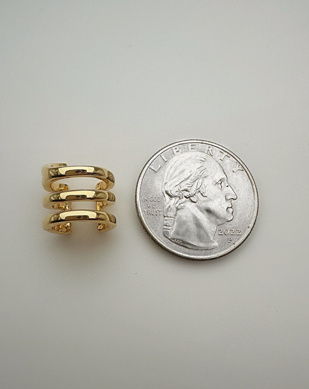 18K Real Gold Ear Cuff 9.6mm Japan Electroform Minimalist Real Gold2