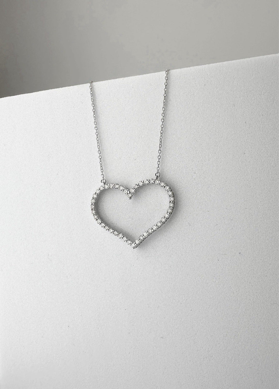 18K Solid Gold Heart Diamond Necklace Women VS D-F Real 0.50ct Dainty Gift2