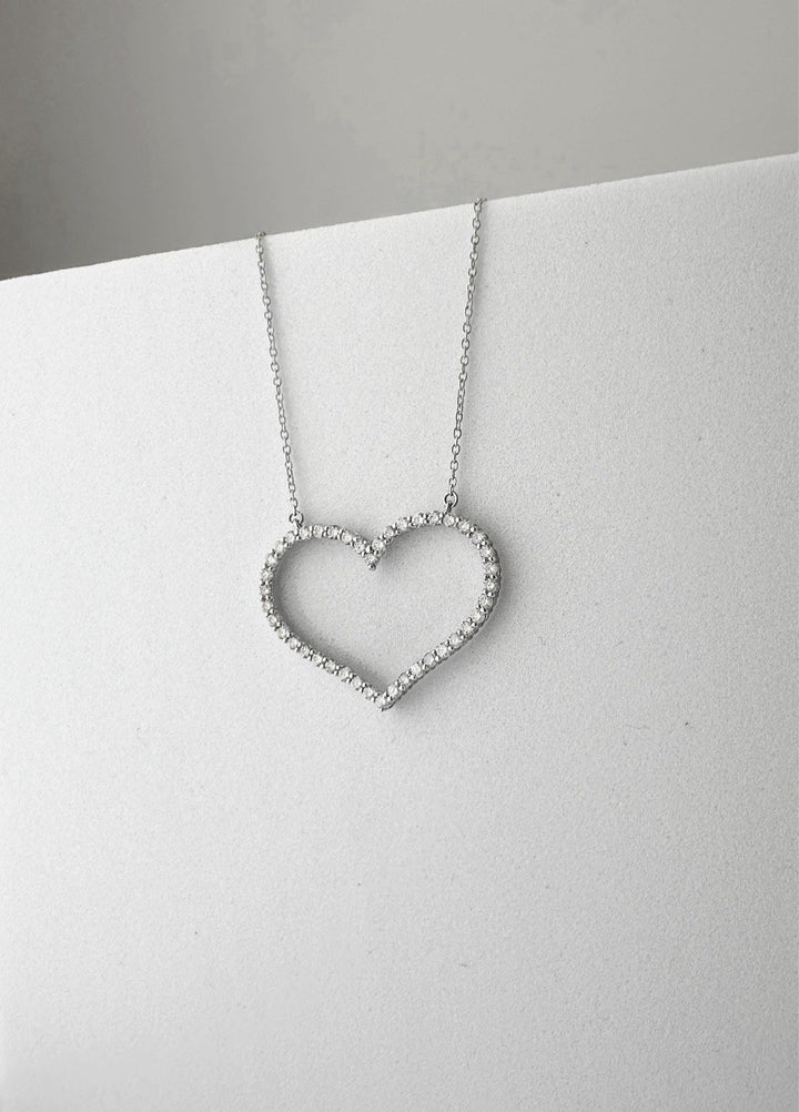 18K Solid Gold Heart Diamond Necklace Women VS D-F Real 0.50ct Dainty Gift2