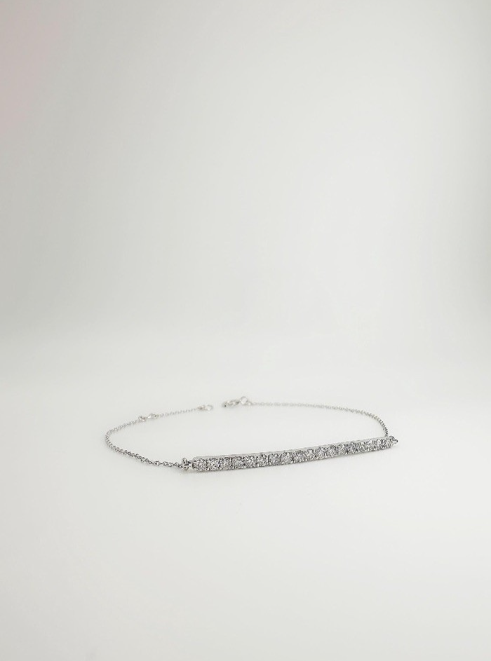 18K Solid Gold Natural Diamond Half Tennis Bracelet: 0.5 CT SI | F , 6.6 Inch3