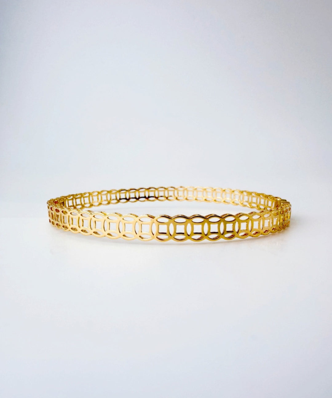 18K Solid Gold Money Catcher Bangle size 170