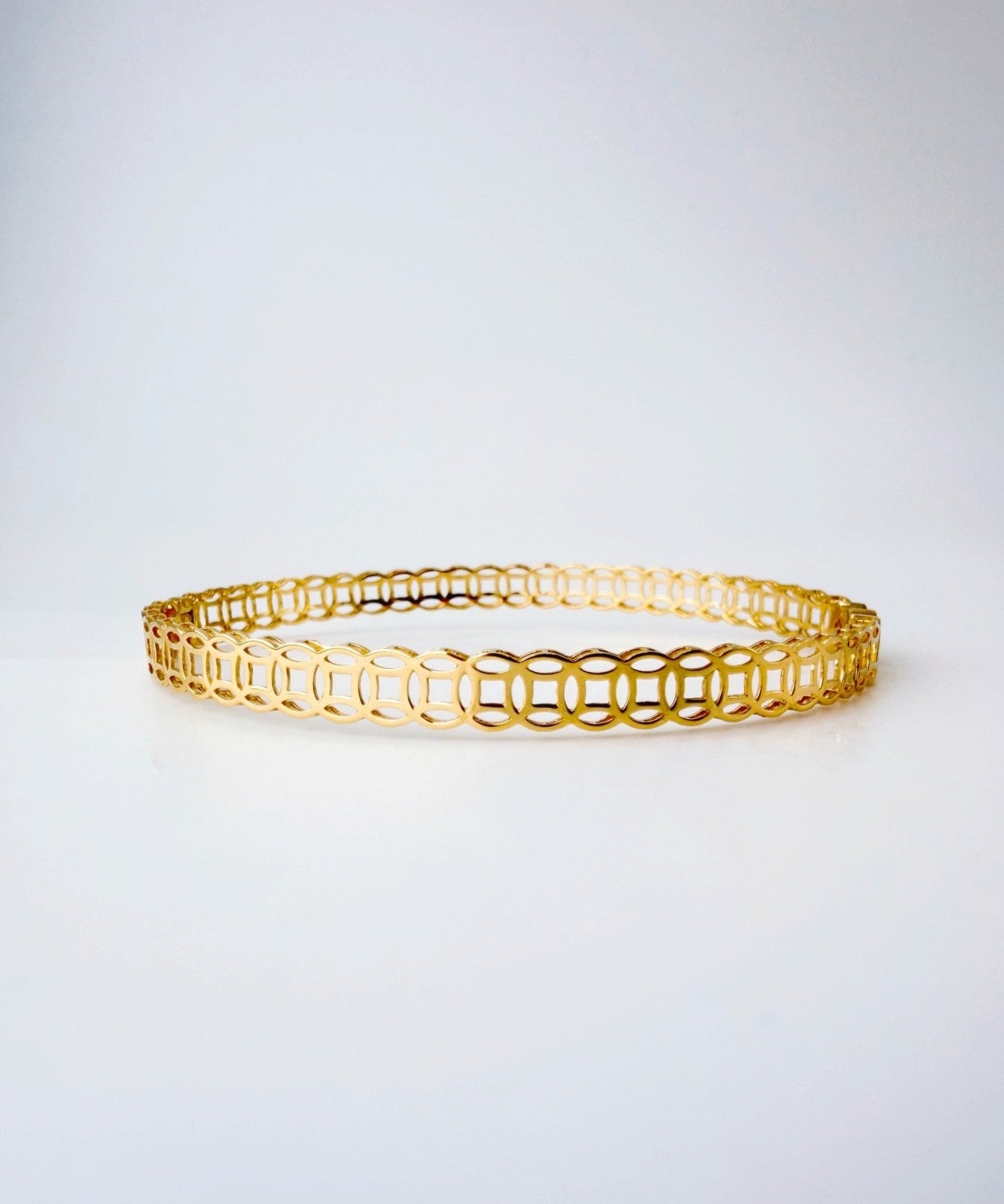 18K Solid Gold Money Catcher Bangle size 170