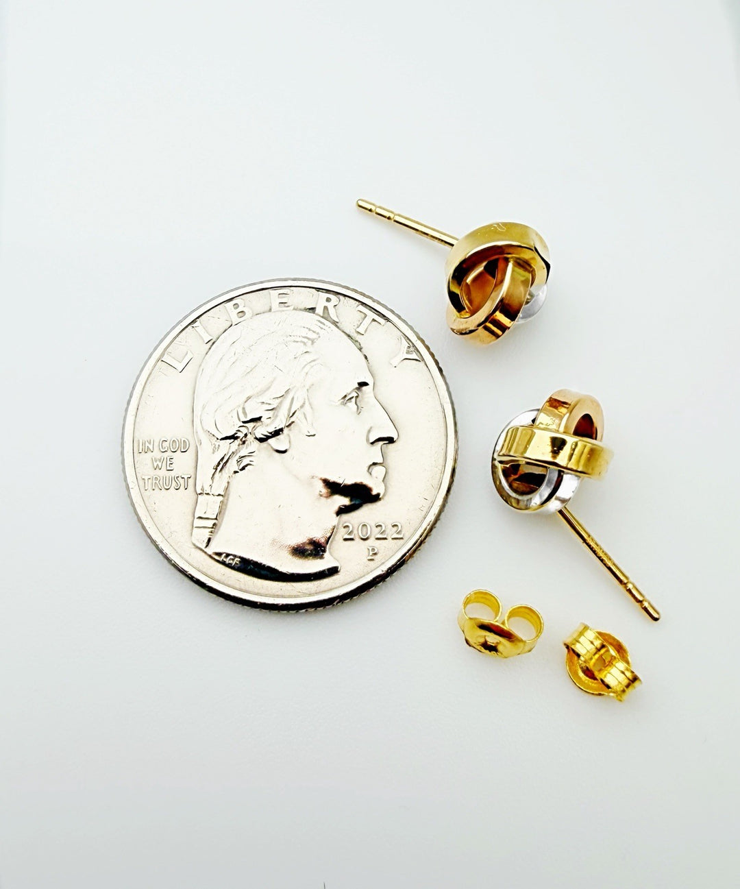 18K Real Gold Knot Stud Earrings | Tri-Color | Japan Gold | Fine JEWELRY3