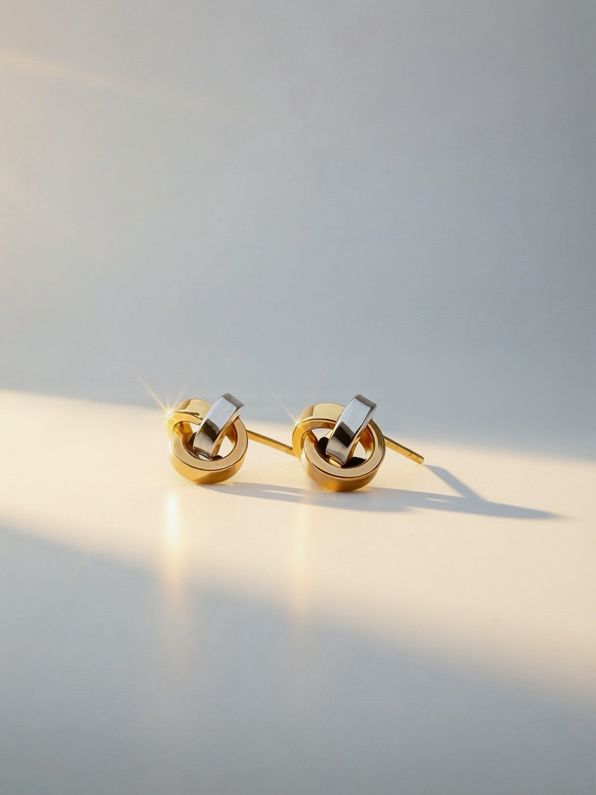 18K Real Gold Knot Stud Earrings | Tri-Color | Japan Gold | Fine JEWELRY6