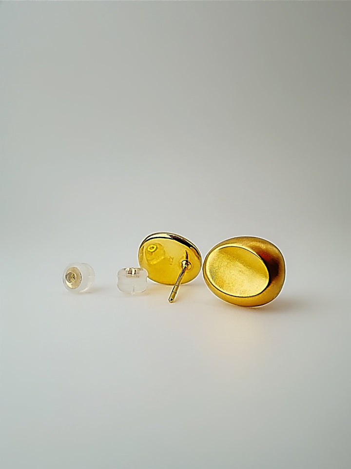 18K Gold Electroform Round Earrings Lightweight Japan Statement Hoops Gift1