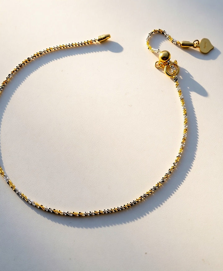 18K Solid Gold Tri Color Bracelet Adjustable Dainty Chain Italy Style Gift Women4