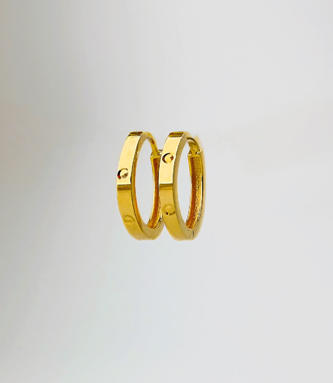 18K Solid Gold Hoop Earrings Huggies Hoops 12mm Minimalist Everyday Gold Jewelry0