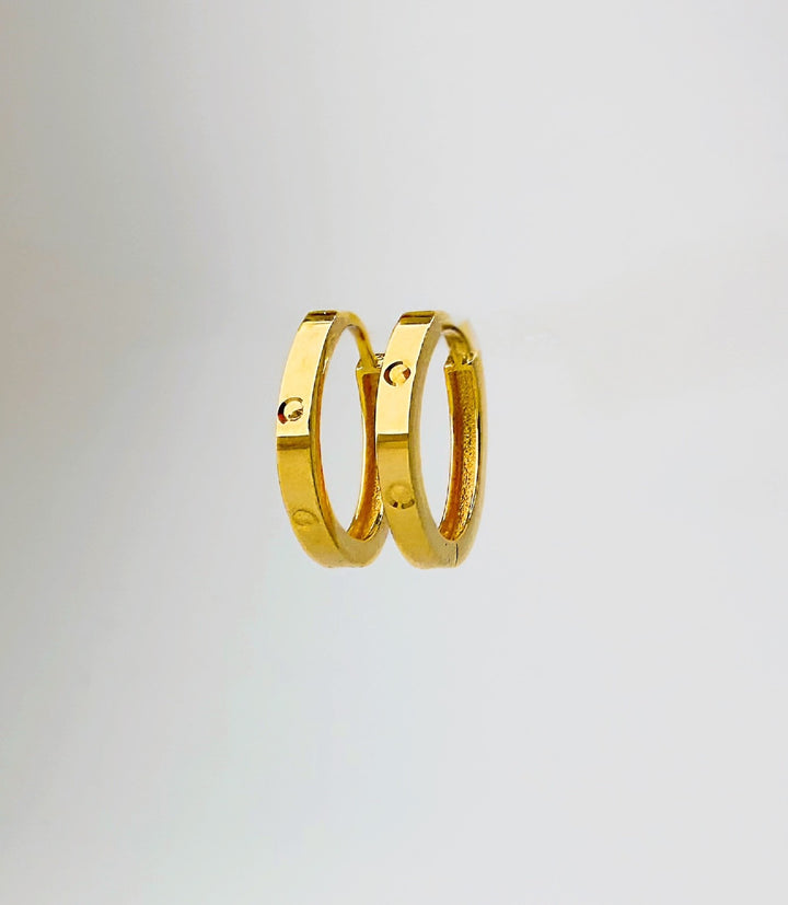 18K Solid Gold Hoop Earrings Huggies Hoops 12mm Minimalist Everyday Gold Jewelry0