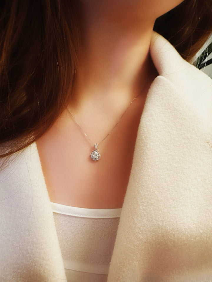 18K Solid Gold Natural Diamond Necklace 0.25ct Box Chain Adjustable2