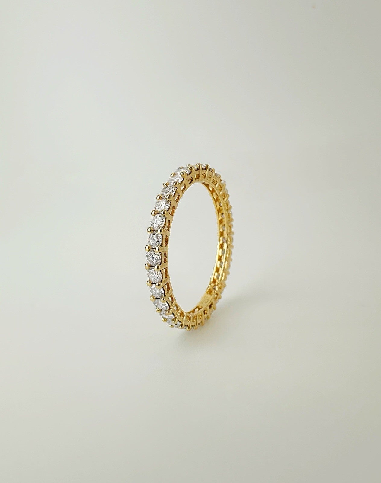 18K Solid Gold Diamond Eternity Ring Women 1CTW VS D-F Stackable Wedding Band0