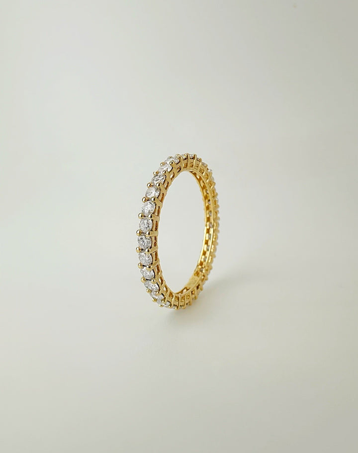 18K Solid Gold Diamond Eternity Ring Women 1CTW VS D-F Stackable Wedding Band0