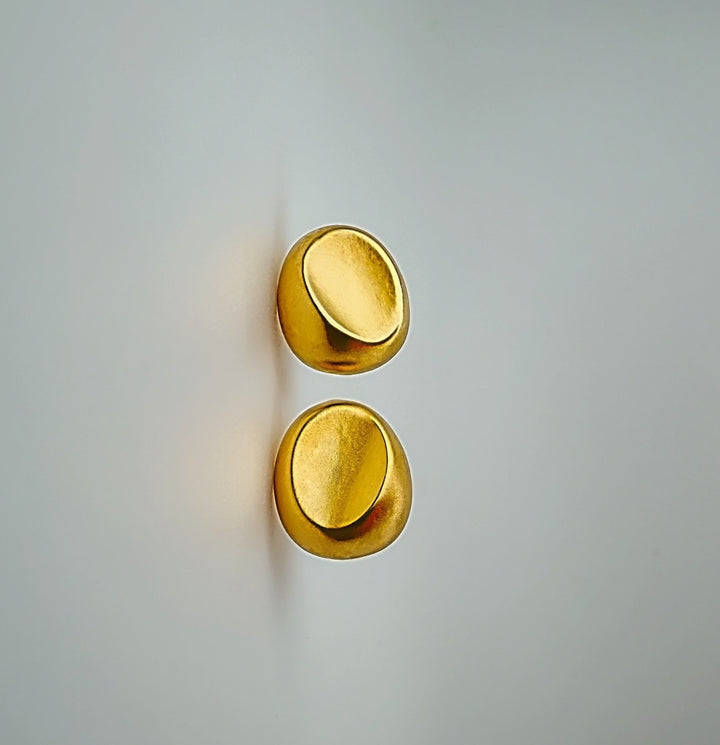 18K Gold Electroform Round Earrings Lightweight Japan Statement Hoops Gift4