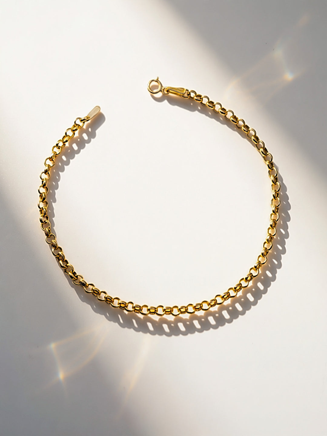 18K Solid Gold Rolo | Tauco Chain Bracelet Size 7.50