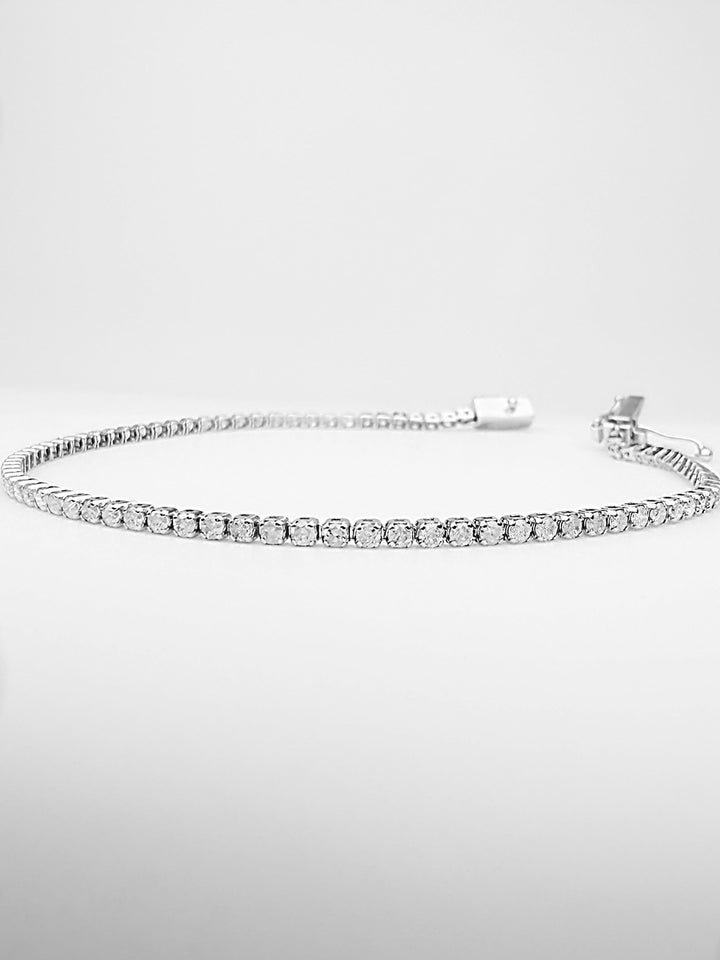 18K Stamped Solid Gold Diamond Tennis Bracelet 1.15  CT VS size 7.5 Dainty1