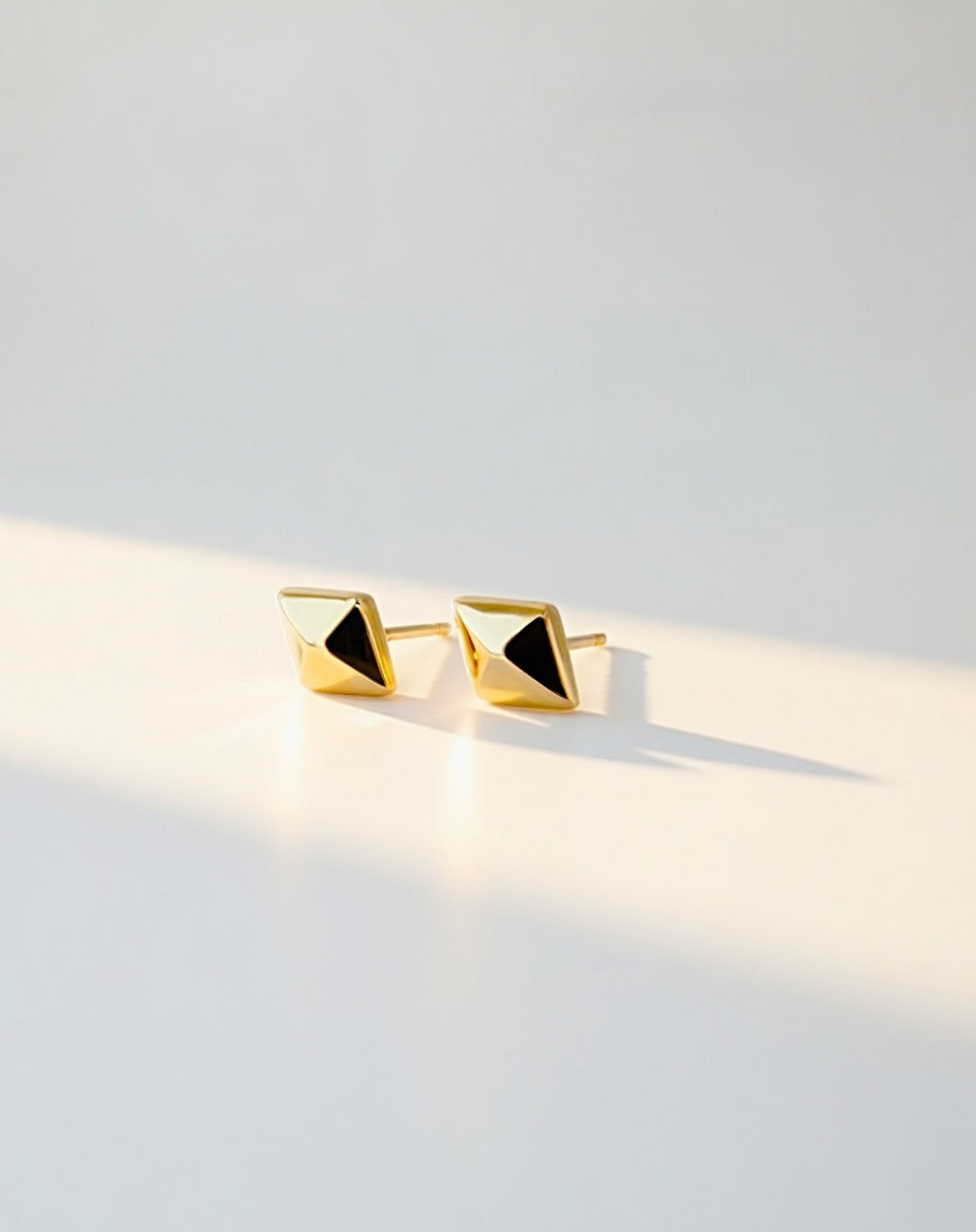 18K Real Gold  Mini Diamond Shaped Stud Earrings | Minimalist Everyday Jewelry0