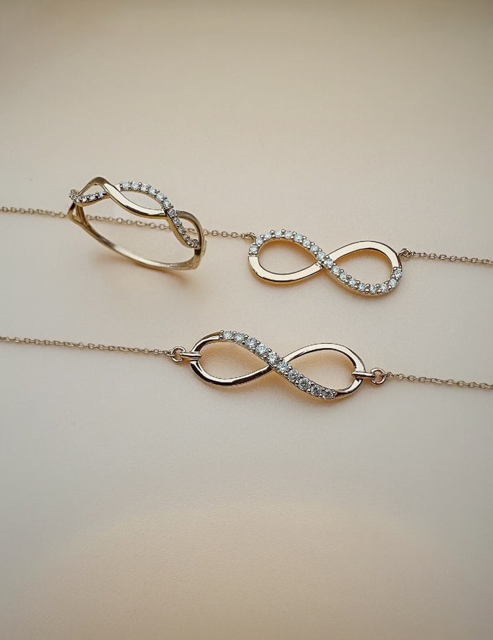 17K Solid Gold Infinity Diamond Bracelet 0.20CT VS Natural White Gold Gift4