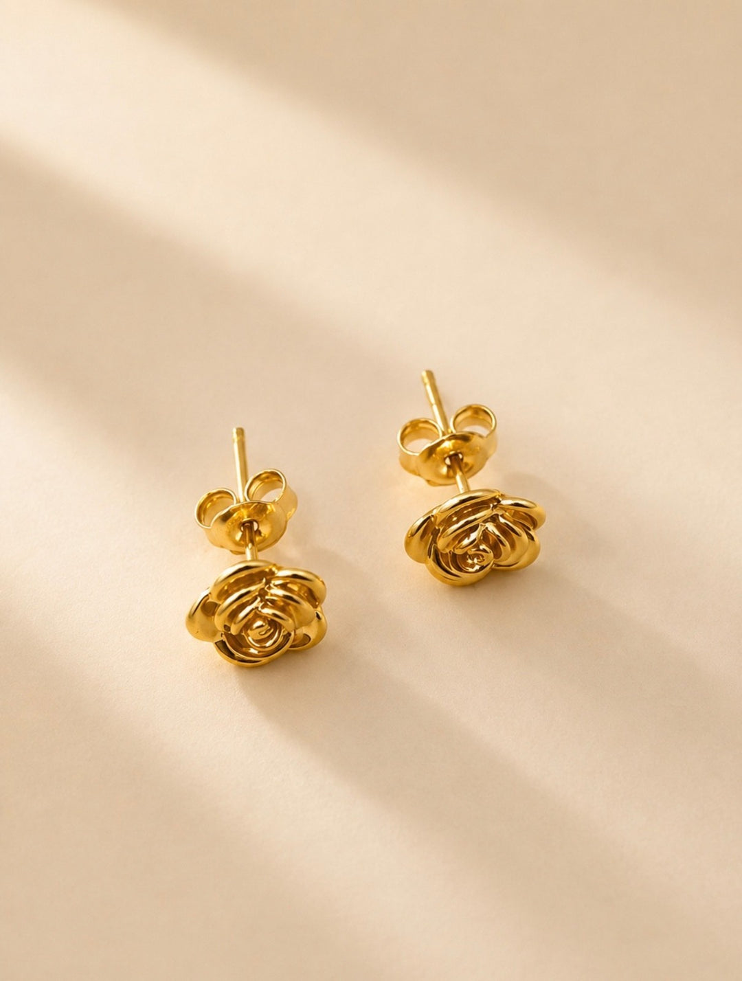 18K Real Gold Flower  Stud Earrings | Japan Gold | Fine JEWELRY1