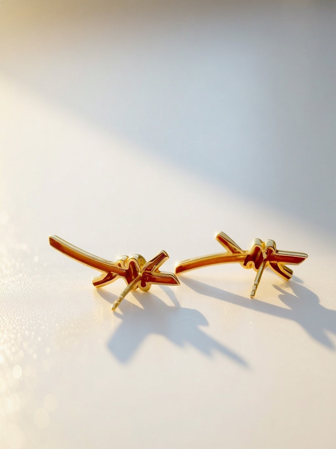 18K Solid Gold Knot Earrings Statement Earrings 23mm3
