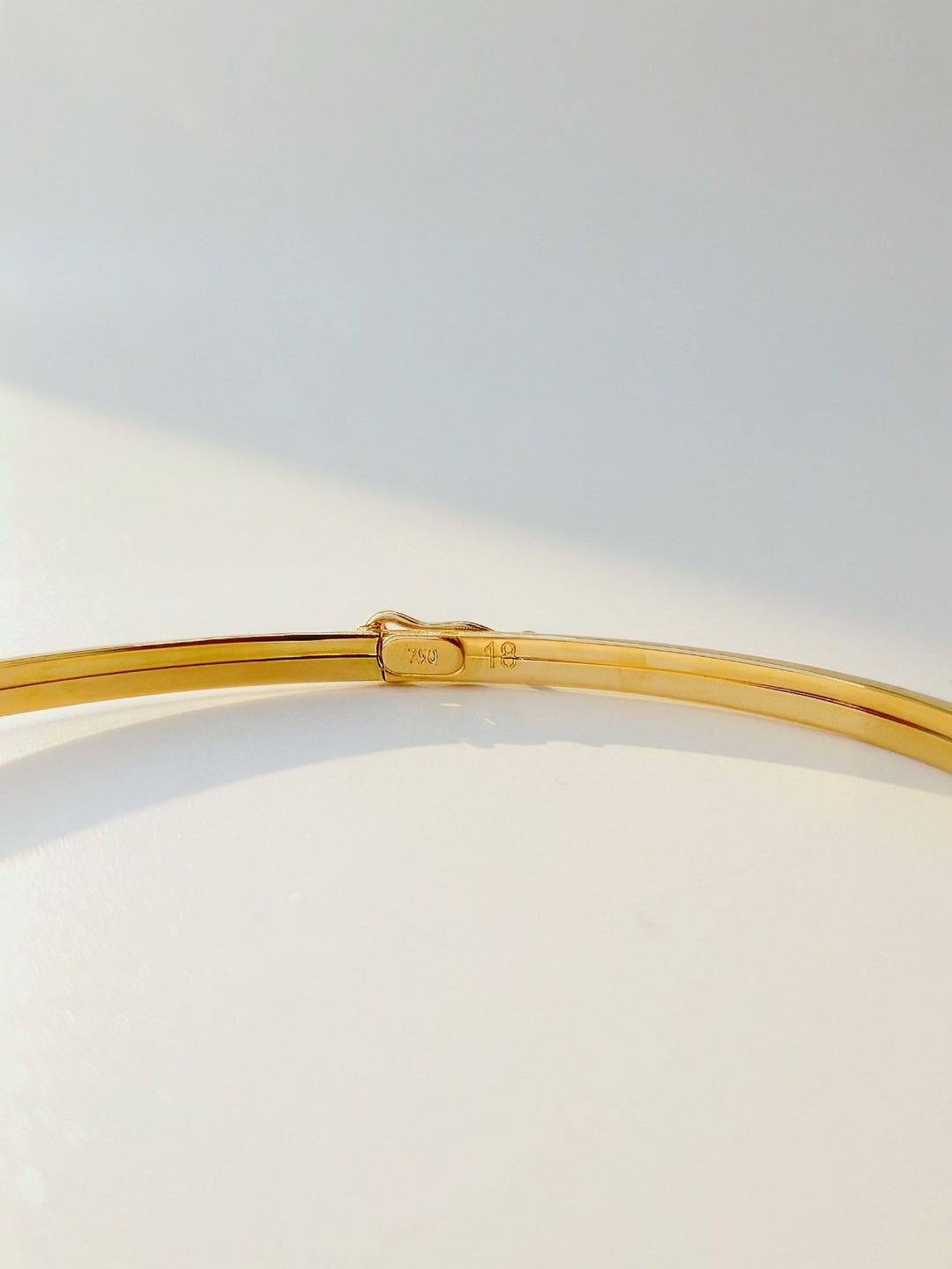 18K Real Gold Plain Bangle | Lightweight | Hollow inside Solid Gold Outer layer3