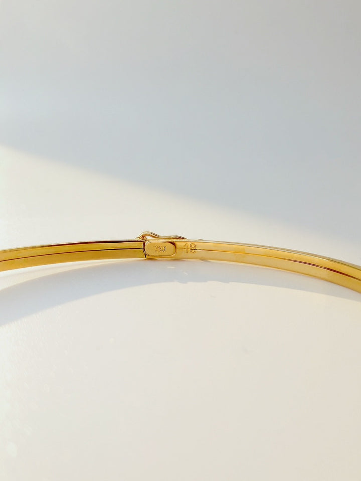 18K Real Gold Plain Bangle | Lightweight | Hollow inside Solid Gold Outer layer3