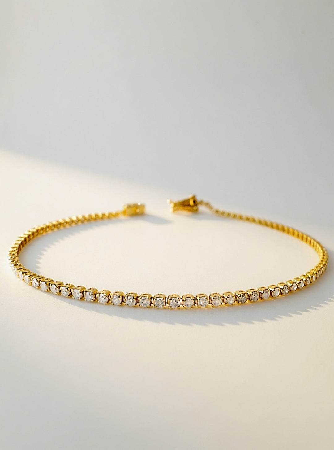 18K Solid Gold Natural Diamond Tennis Bracelet 1 CT T.W. VS  Fine Jewelry s 70