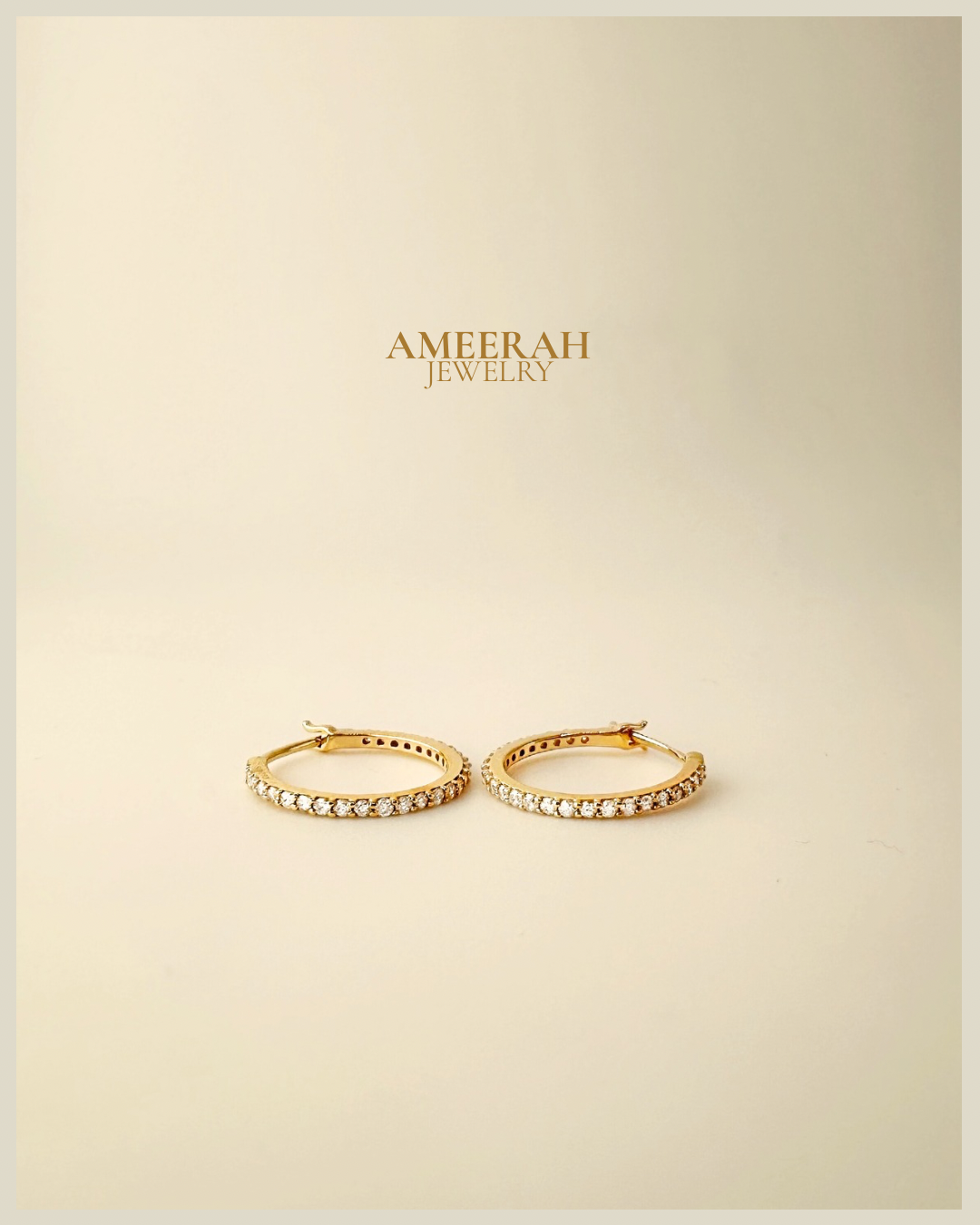 18K Solid Gold Diamond Hoop Earrings 15mm  VS Natural Yellow Gold0