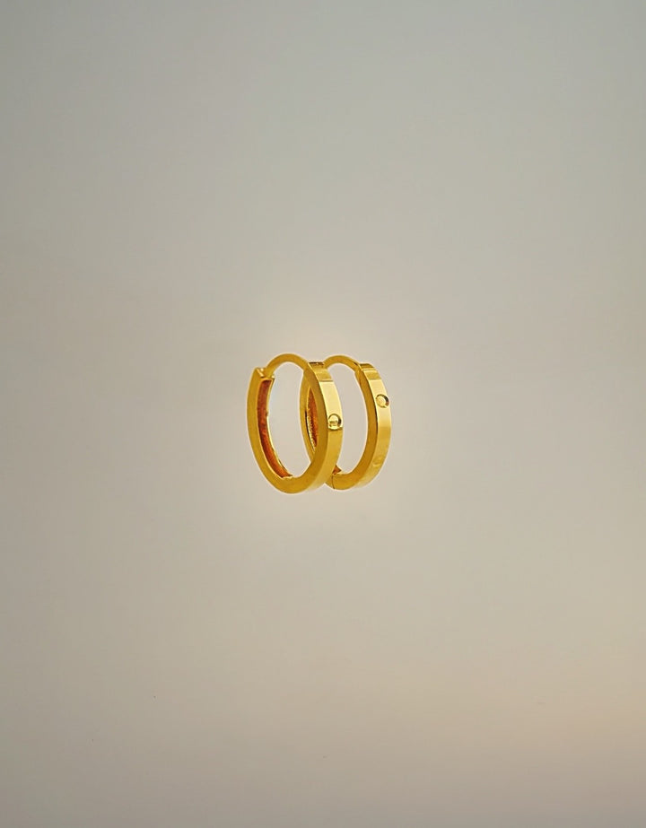 18K Solid Gold Huggies 13 mm Hoop Earrings1