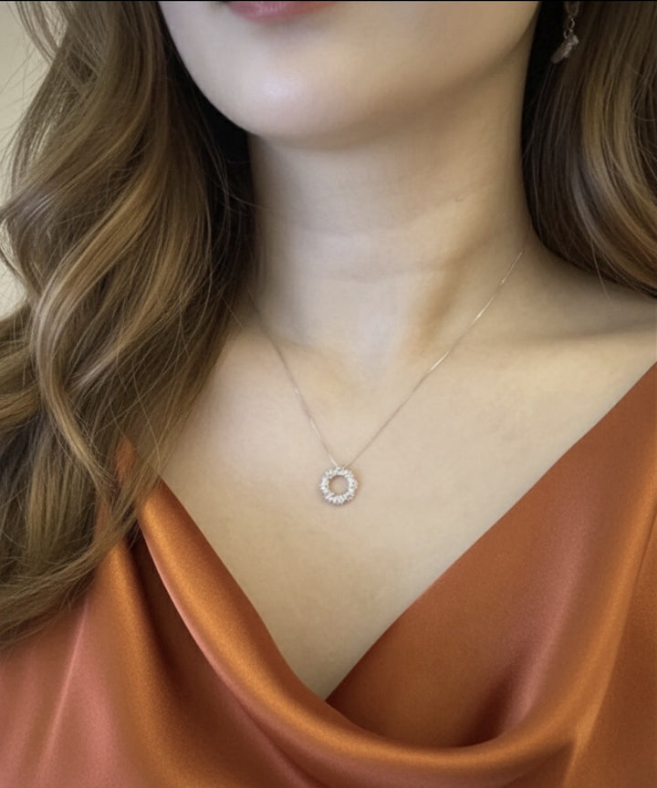 18K Solid Gold Diamond Necklace Women 0.30ct Round VS-SI Real Gold Dainty Gift2