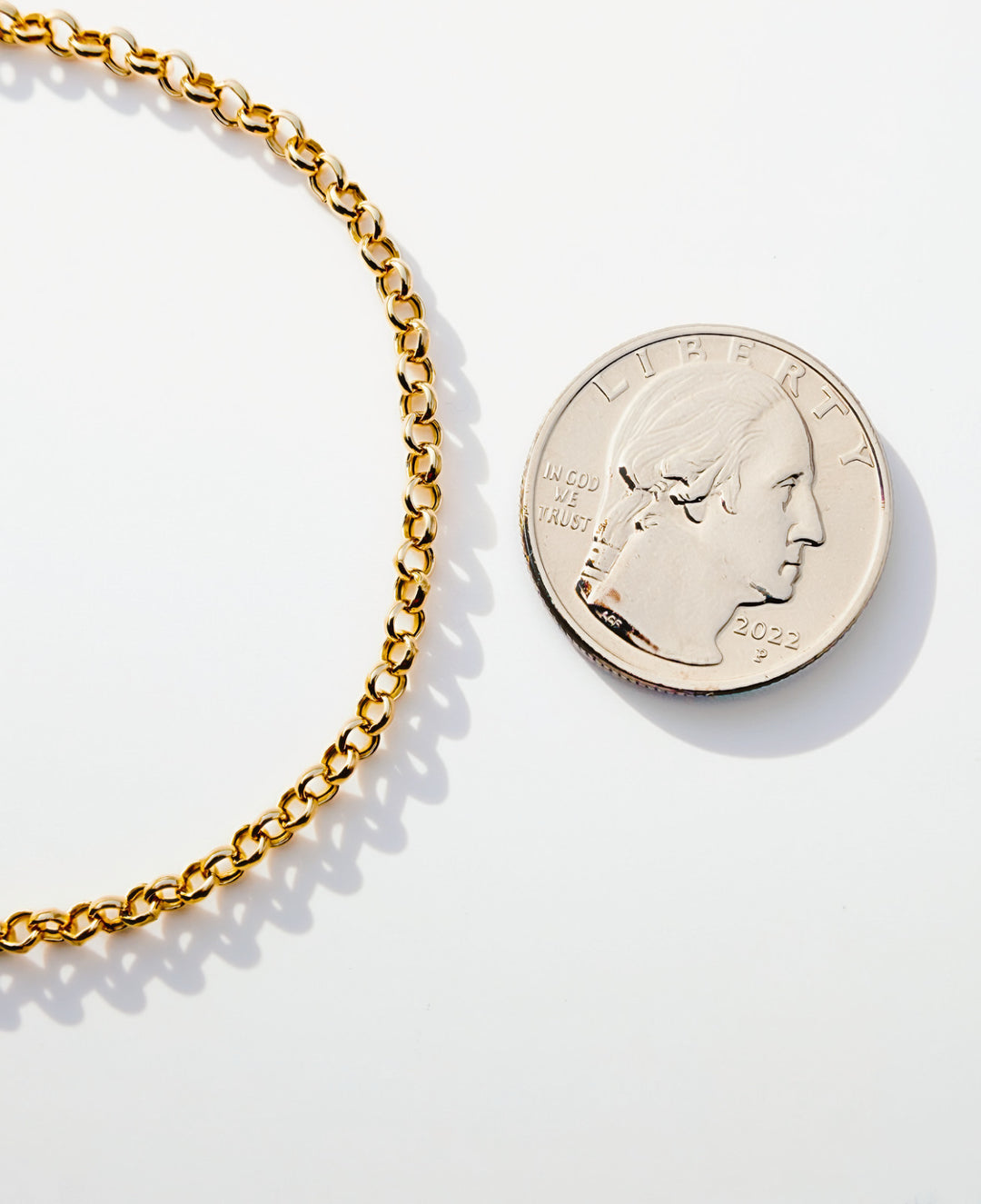 18K Solid Gold Rolo | Tauco Chain Bracelet Size 7.53