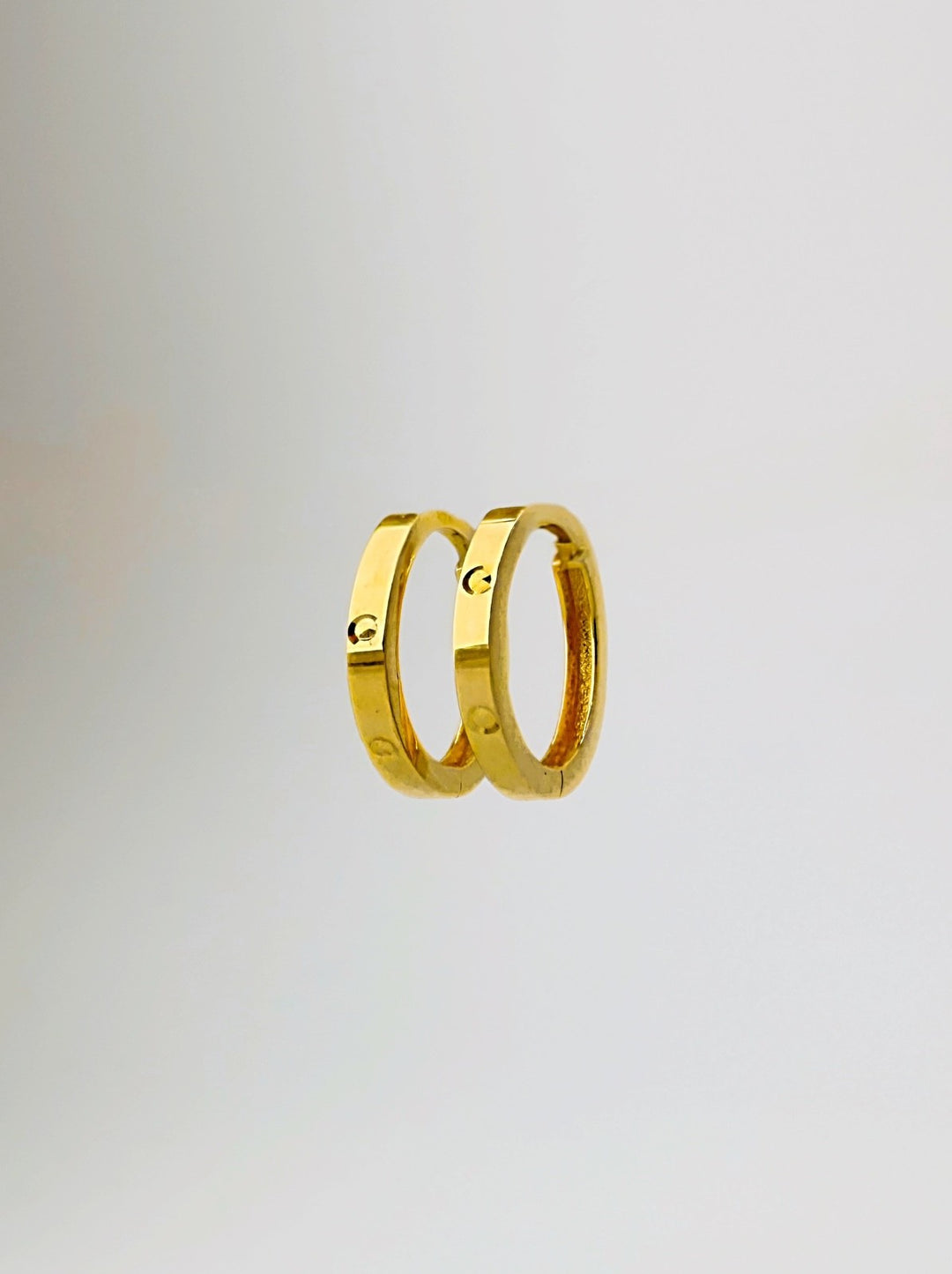 18K Solid Gold Hoop Earrings Huggies Hoops 12mm Minimalist Everyday Gold Jewelry6