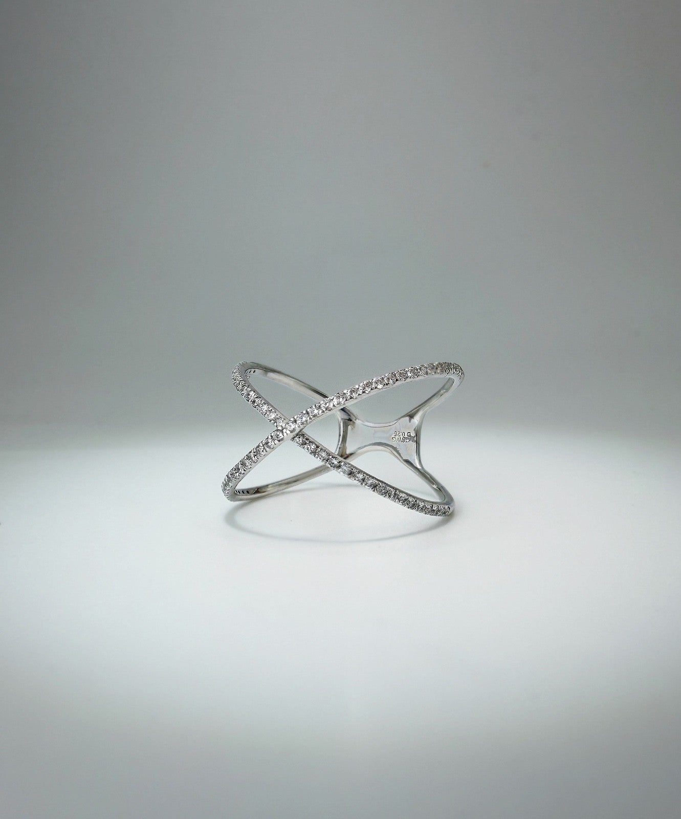 18K Solid Gold Diamond Ring Infinity Wrap Crisscross Bangle Minimalist Ring1