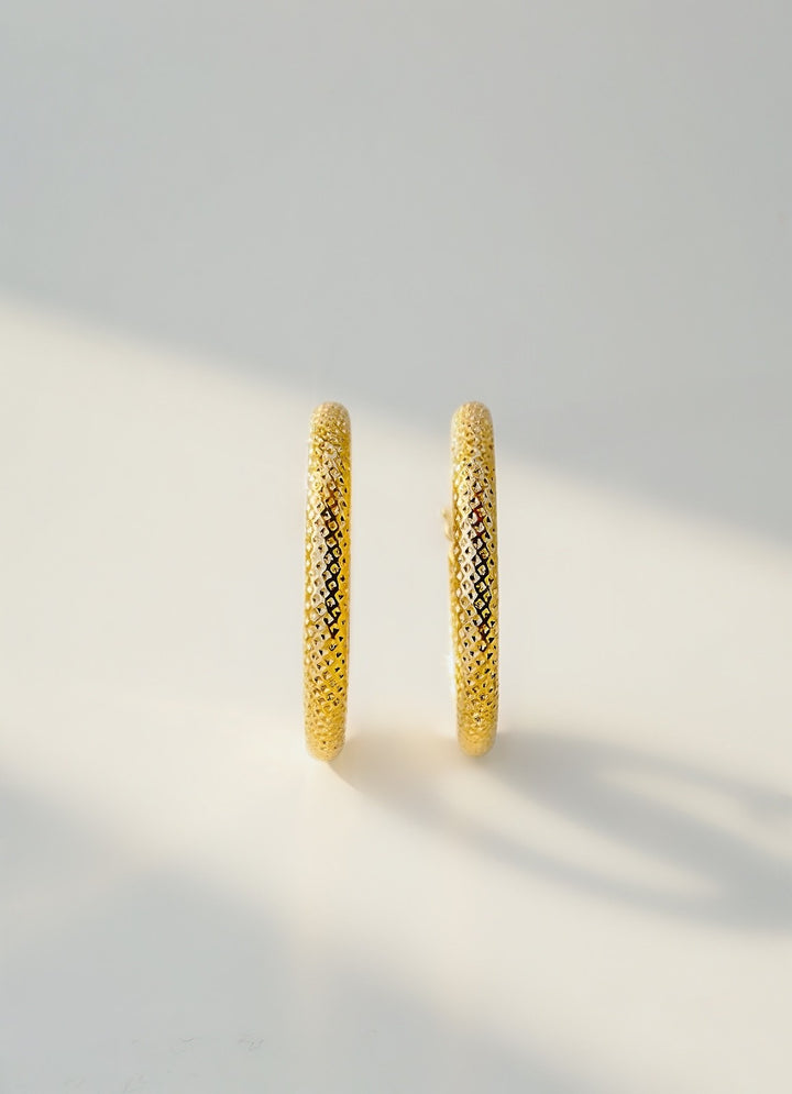 18K Solid Gold Hoop Earrings Hoops 19.4mm Minimalist Everyday Gold Jewelry4