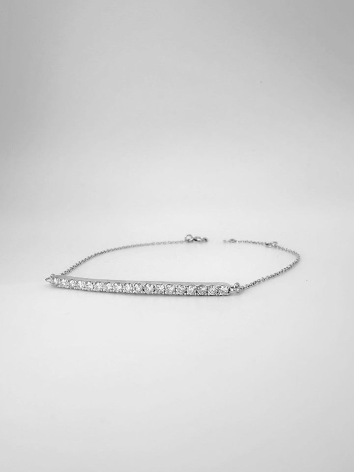 18K Solid Gold Natural Diamond Half Tennis Bracelet: 0.5 CT SI | F , 6.6 Inch0