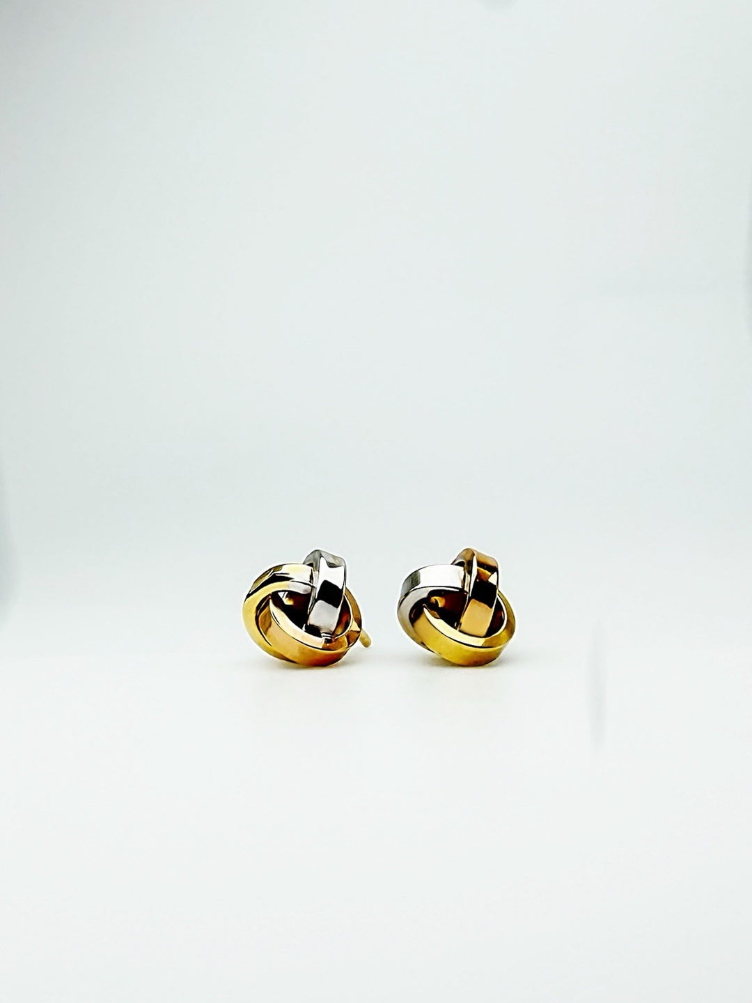 18K Solid Gold Knot Stud Earrings | Tri-Color | Japan Gold | Fine JEWELRY2