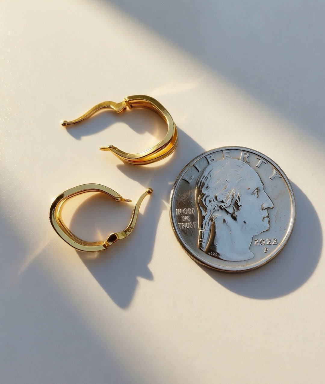 18k Gold Triple Row Huggies Hoop Earrings Minimalist Dainty Everyday Luxury5