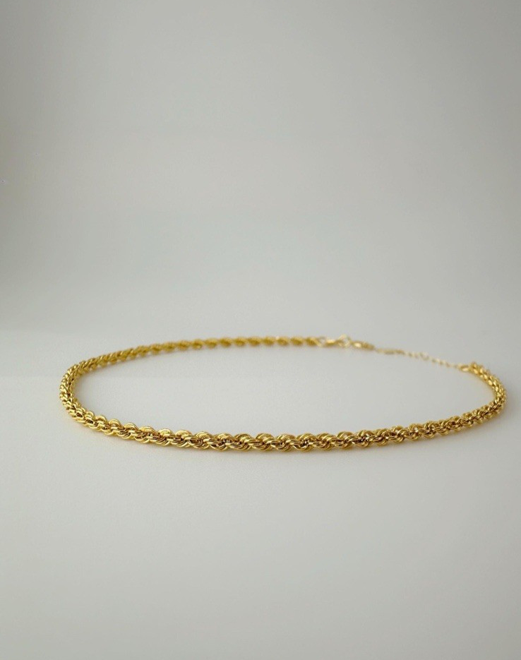 18K Solid Gold ROPE Bracelet Size 6.57.5inches . Dainty Bracelet Fine Jewelry1