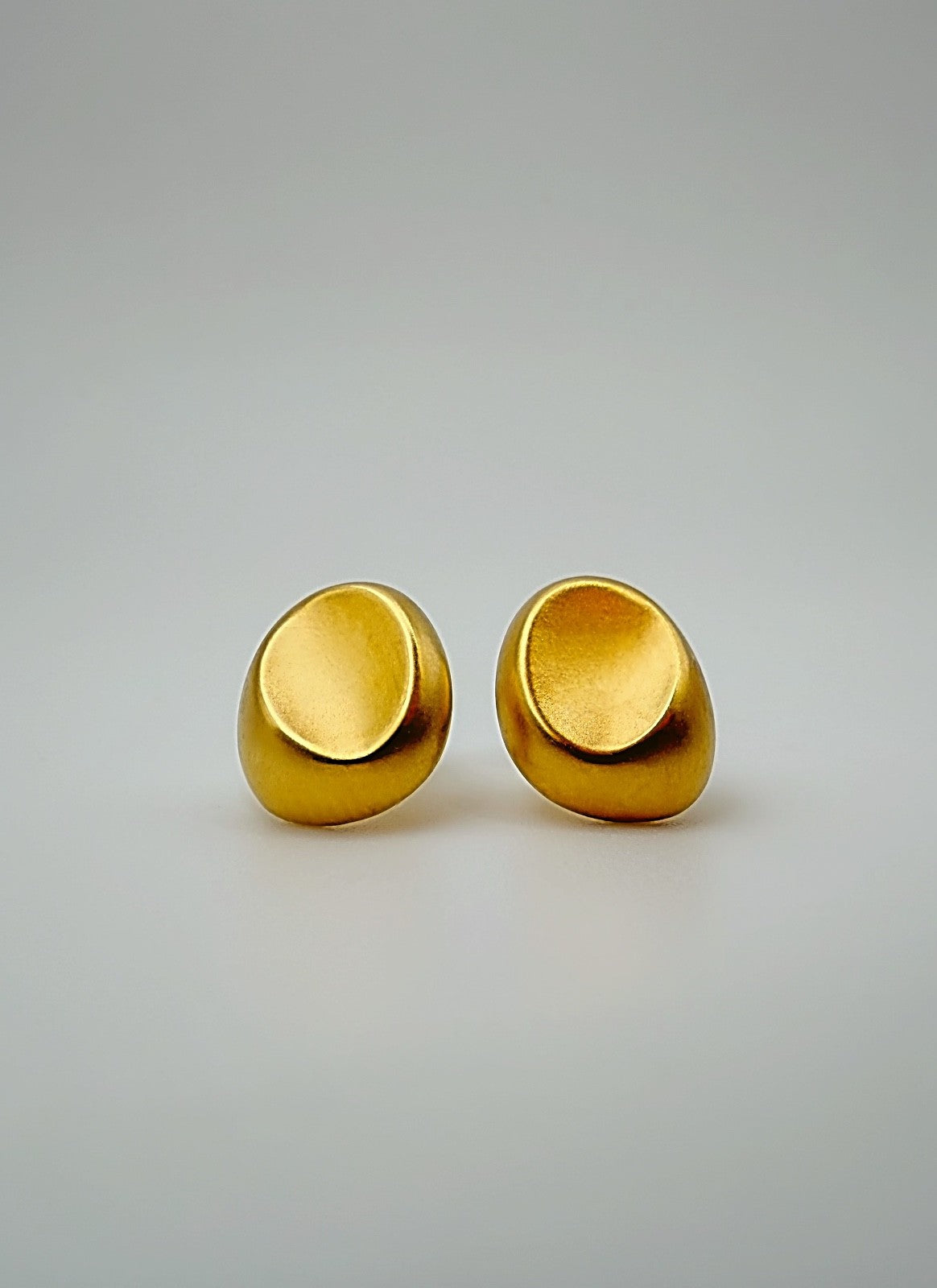 18K Gold Electroform Round Earrings Lightweight Japan Statement Hoops Gift0