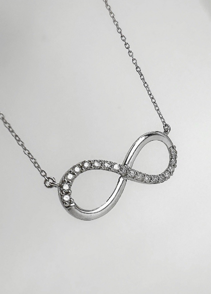 18K Solid Gold Infinity Diamond Necklace 0.20CT VS Dainty Fine Jewelry Gift3