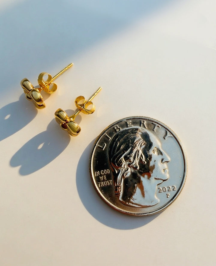 18K Real Gold Floral Earrings Japan Electroform Lightweight Studs5