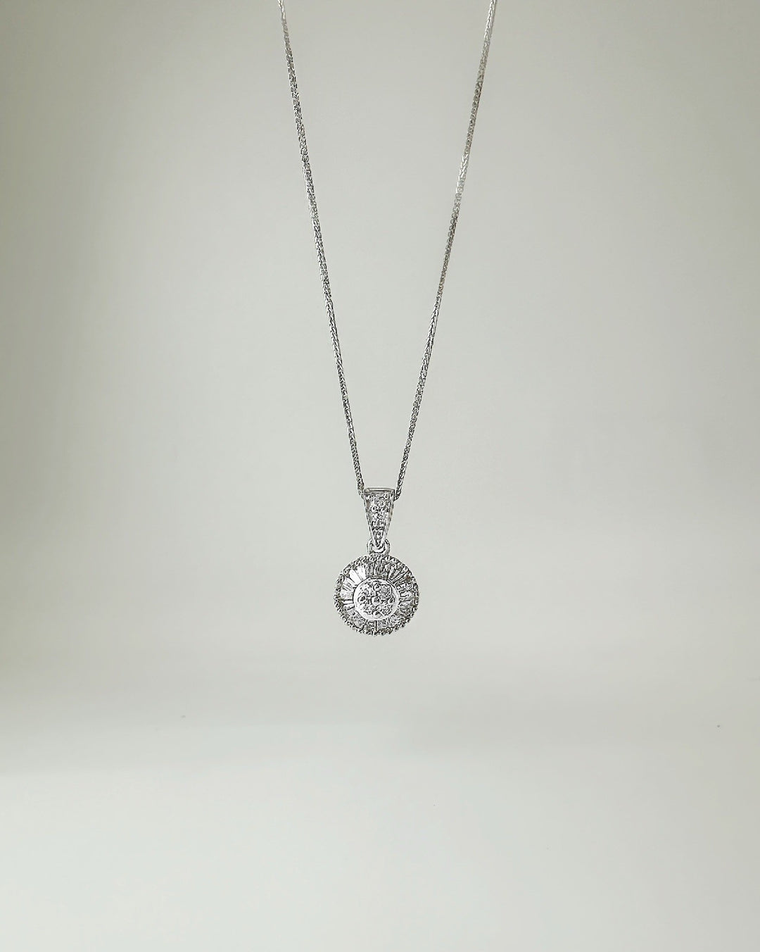 18K Solid Gold Natural Diamond Necklace 0.25ct Box Chain Adjustable1