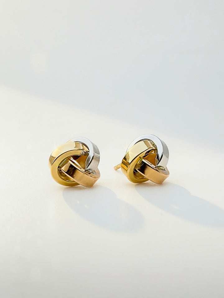 18K Real Gold Knot Stud Earrings | Tri-Color | Japan Gold | Fine JEWELRY8