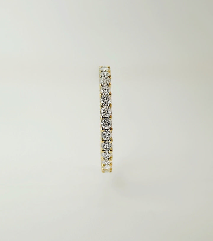 18K Solid Gold Diamond Full Eternity Ring 1 Carat Stackable Wedding Band2
