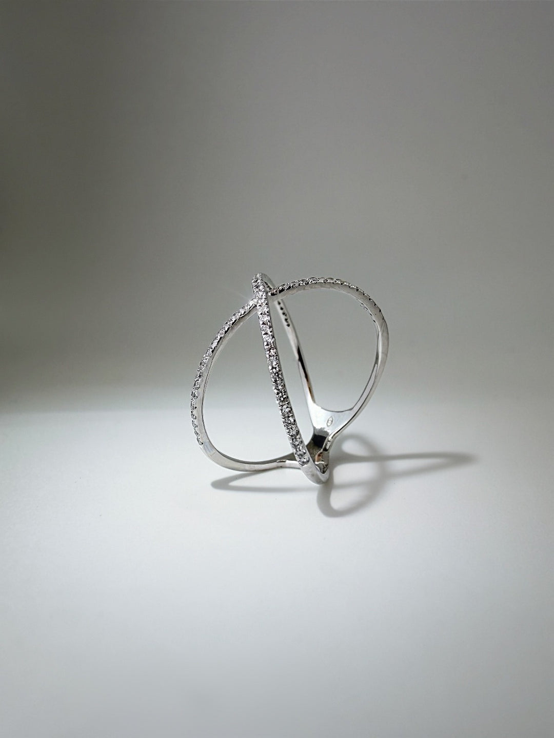 18K Solid Gold Diamond Ring Infinity Wrap Crisscross Bangle Minimalist Ring4