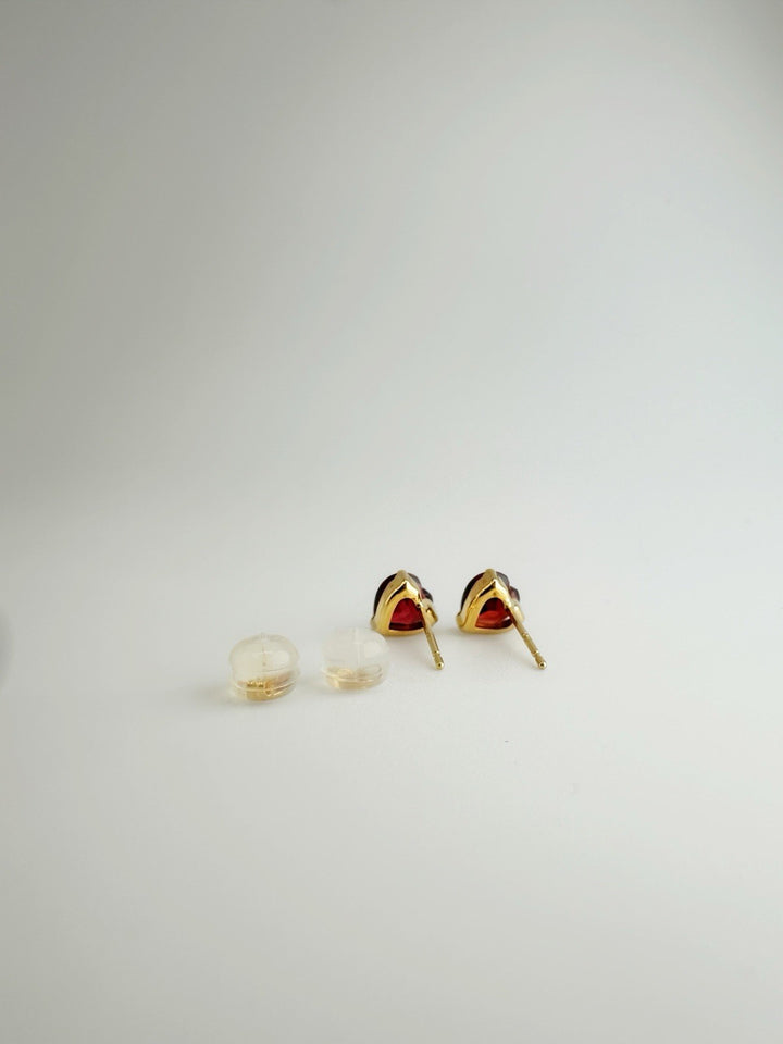 18K S18K Solid Gold Garnet Heart Earrings 1.6ct Natural Garnet January Gift3