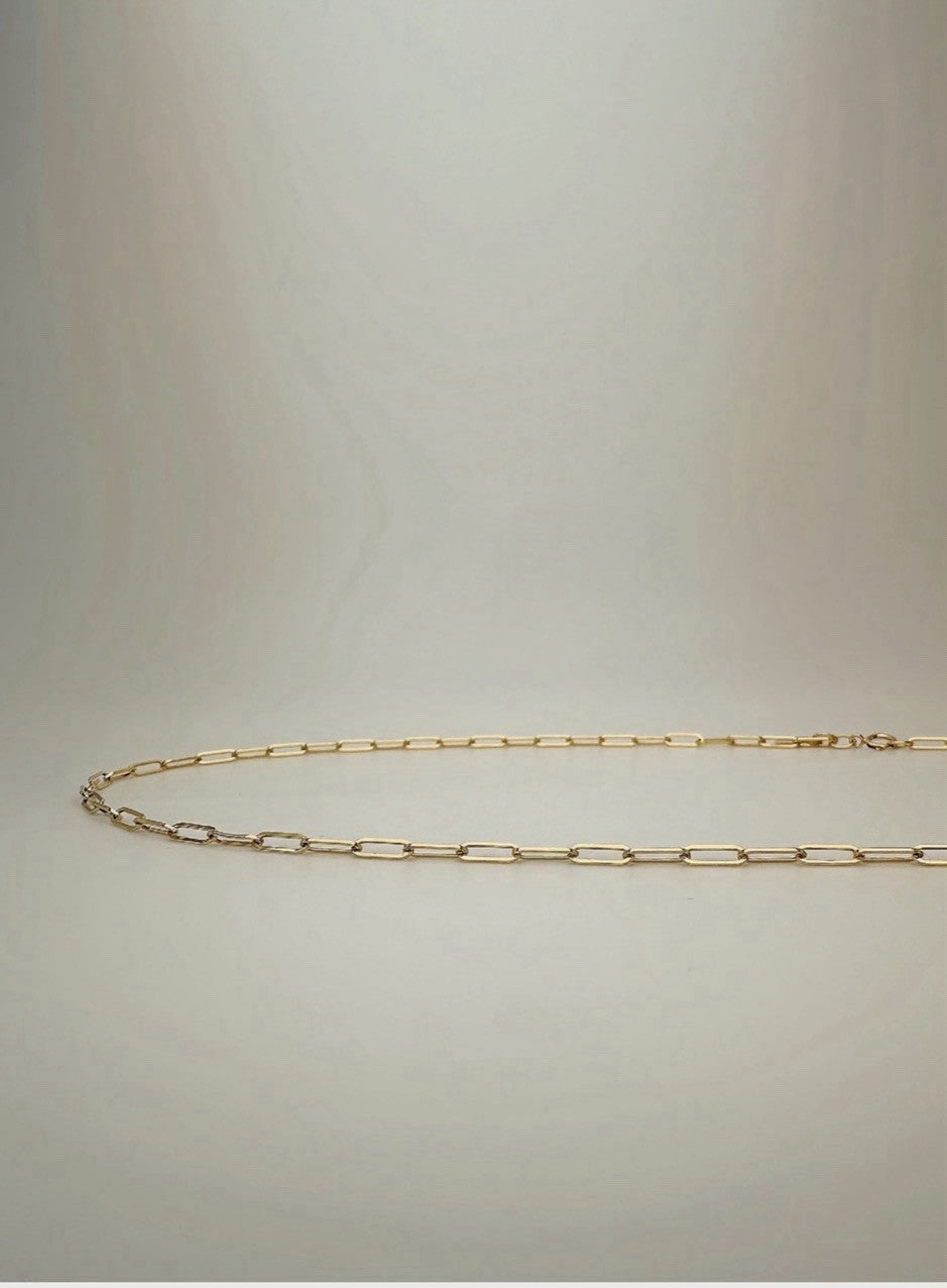 18K Real Gold Paperclip Necklace2
